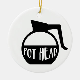 Coffee Lover Pot Head Ceramic Tree Decoration