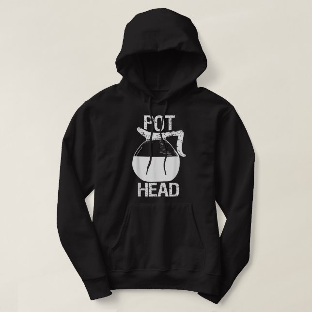 Coffee Lover Pot Head  Hoodie (Design Front)