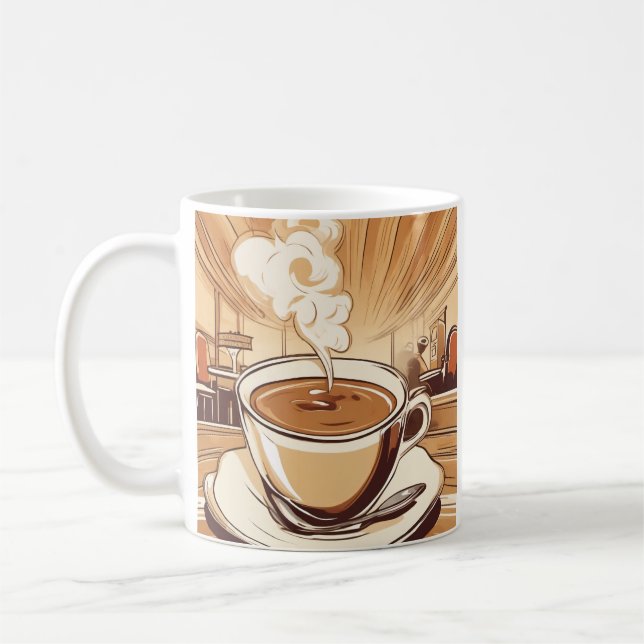 Coffee Lover Retro Diner Steamy Cup Gift for Baris (Left)