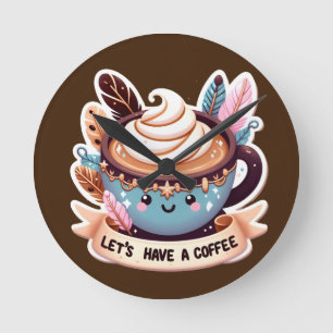 Coffee Lover Round Clock