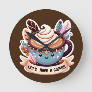 Coffee Lover Round Clock