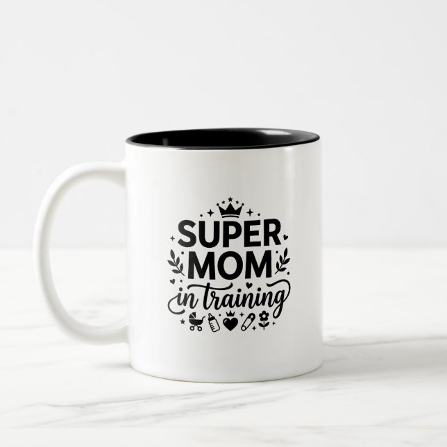 Coffee Lover Super Mum Mug Two-Tone Fun (Left)