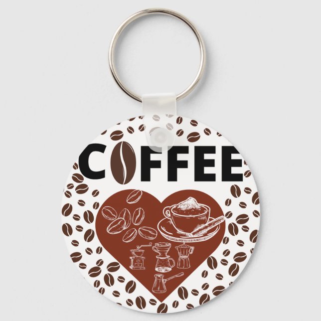 Coffee lover T-Shirt Key Ring (Front)