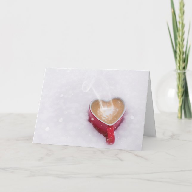 Coffee Lover Valentine's Day Holiday Card (Front)
