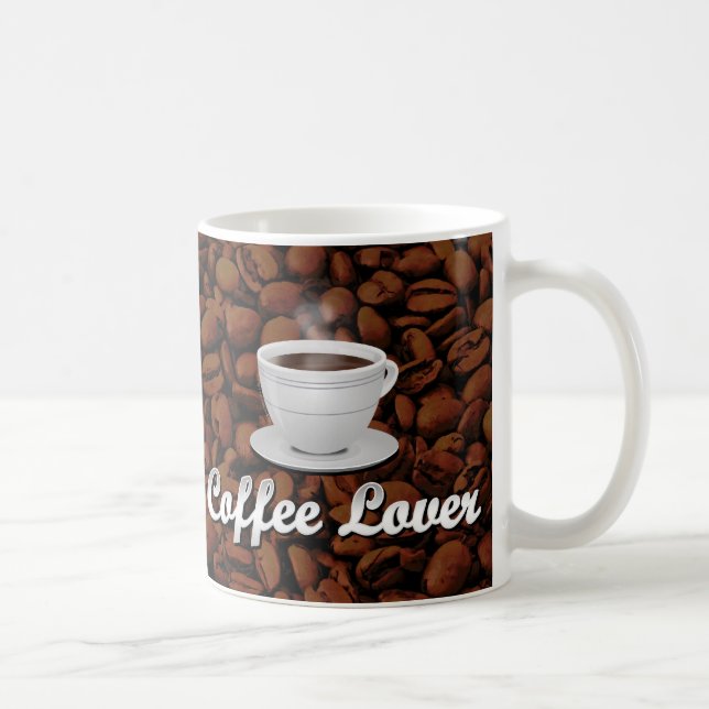 Coffee Lover, White Cup/Brown Beans Mug (Right)