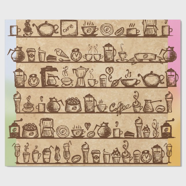 Coffee Lover Wrapping Paper (Flat)