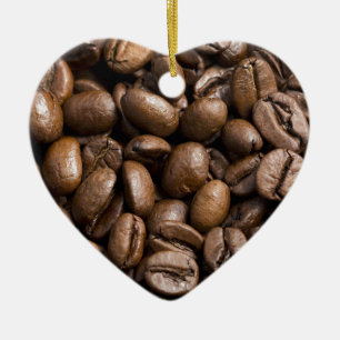 Coffee Lovers Beans Brown Background Ceramic Tree Decoration