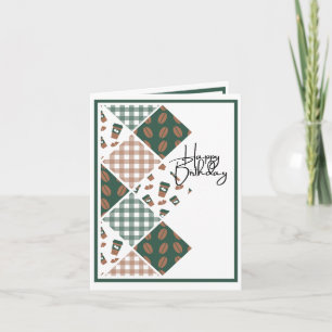 Coffee lovers' birthday with plaid card
