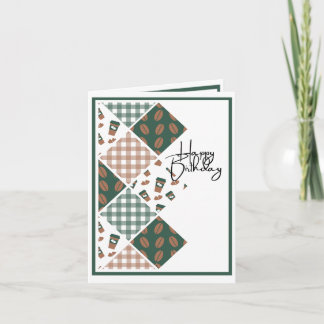 Coffee lovers' birthday with plaid card