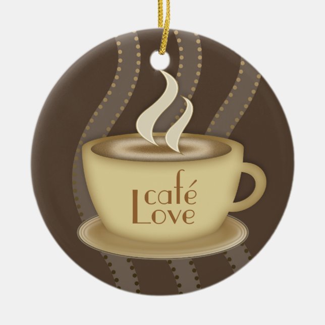 Coffee Lovers Ceramic Tree Decoration (Front)