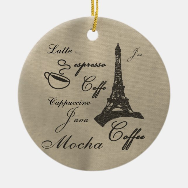 Coffee Lovers Christmas Ornament (Front)
