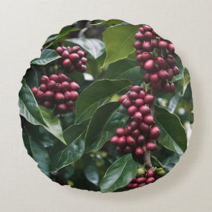 Coffee Lovers Coffee Tree, Round Cushion