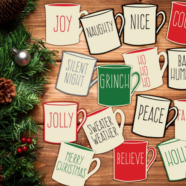 Coffee Lover's Farmhouse Style Christmas Stickers (Creator Uploaded)