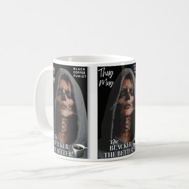 Coffee Lover's Gift - Black Coffee Always Best Mug (Front Left)