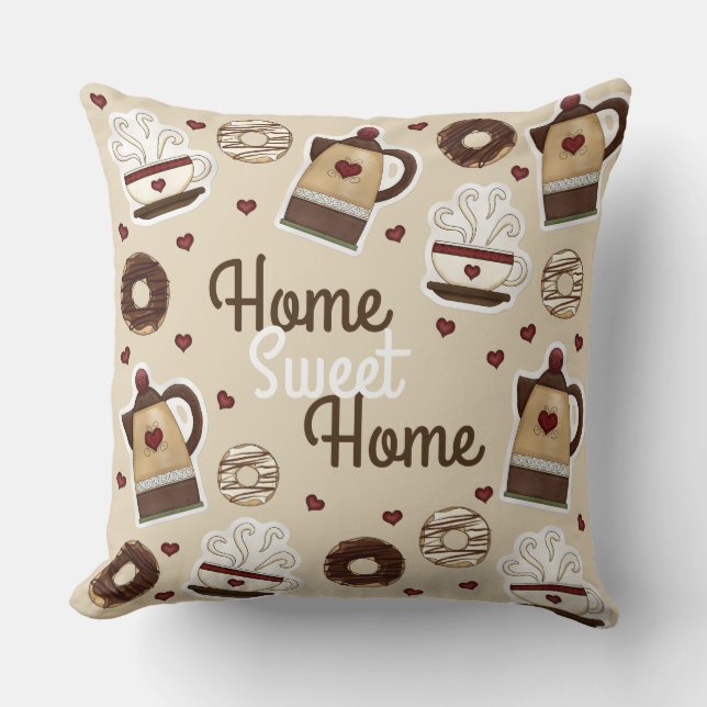 Coffee Lovers Home Sweet Home Cushion (Front)