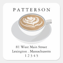 Coffee Lover's Latte Return Address Label