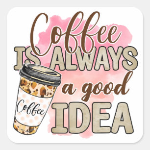 Coffee Lovers Square Sticker