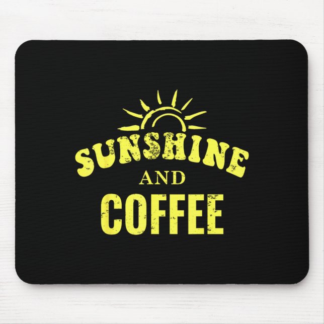 Coffee lovers _ sunshine and coffee retro style mouse pad (Front)