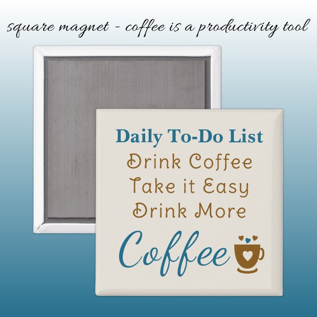 Coffee lovers to do list brown blue magnet (Creator Uploaded)