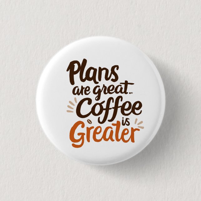 Coffee Lover's Typography 3 Cm Round Badge (Front)
