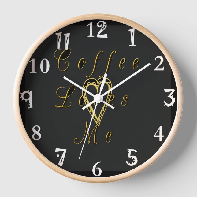 Coffee loves I love coffee Wall Clock (Front)