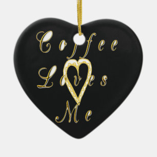 Coffee loves me. ceramic tree decoration
