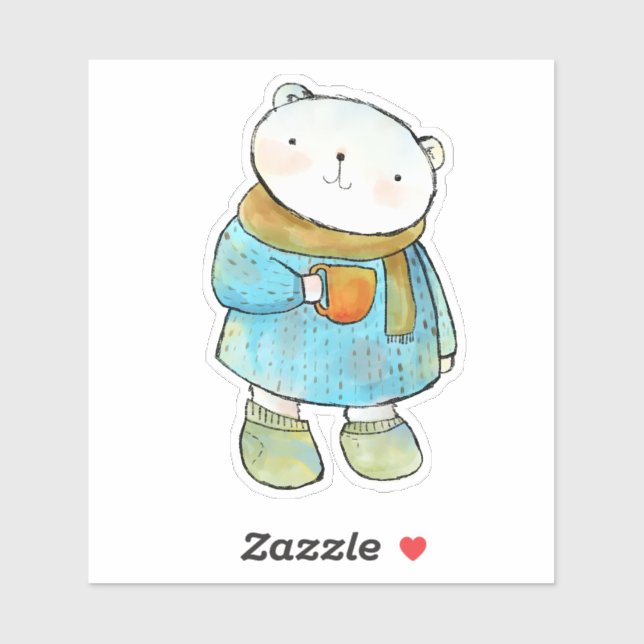 Coffee Loving Polar Bear (Sheet)