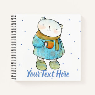 Coffee Loving Polar Bear Custom Notebook