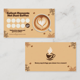 Coffee Loyalty Punch Card Heart Latte Art