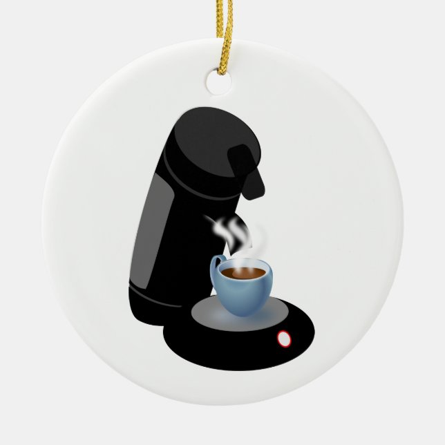 Coffee Machine Ceramic Tree Decoration (Front)