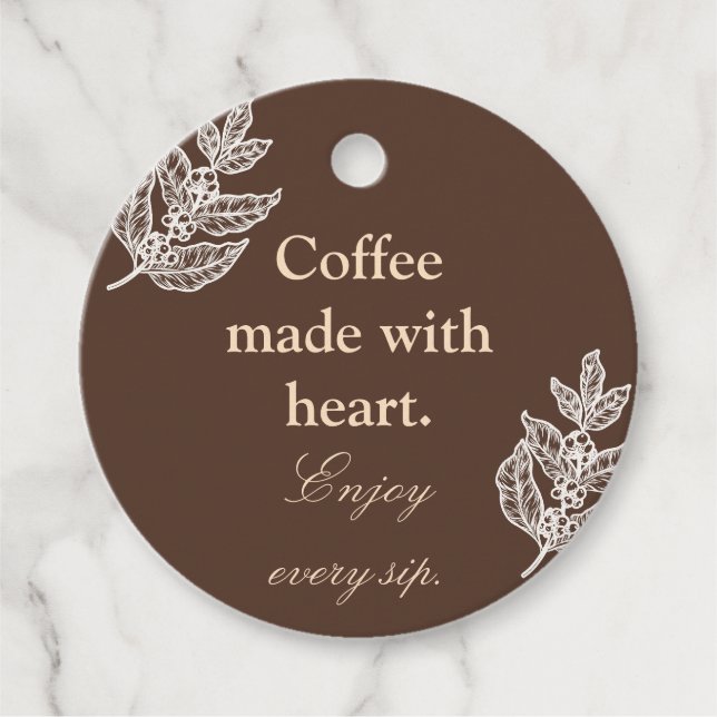Coffee Made With Heart Enjoy Every Sip Tag (Front)