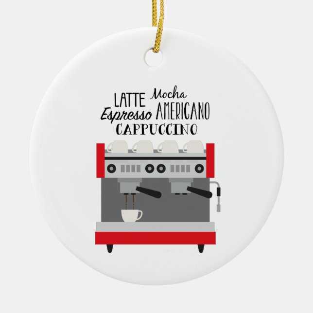 Coffee Maker Ceramic Tree Decoration (Front)