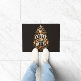 Coffee Makes Life Better – Coffee Lover Vintage Doormat