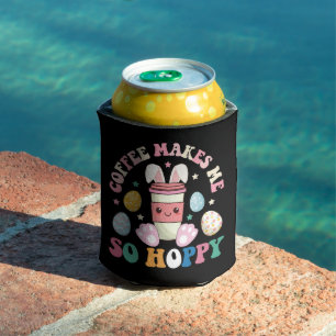 Coffee Makes Me So Hoppy Bunny Rabbit Happy Easter Can Cooler