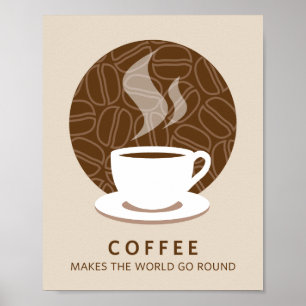 Coffee Makes the World Go Round Art Poster Print