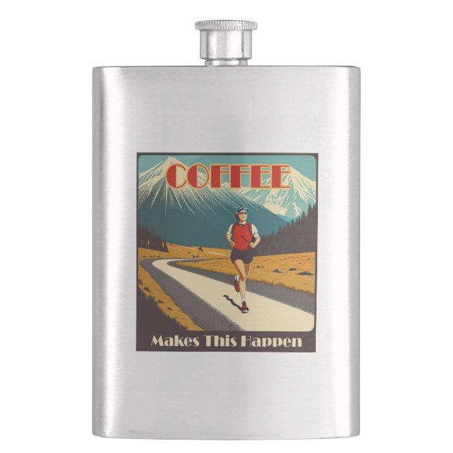 Coffee Makes This Happen Running Hip Flask (Front)