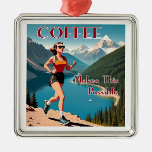 Coffee Makes This Possible Running Metal Tree Decoration