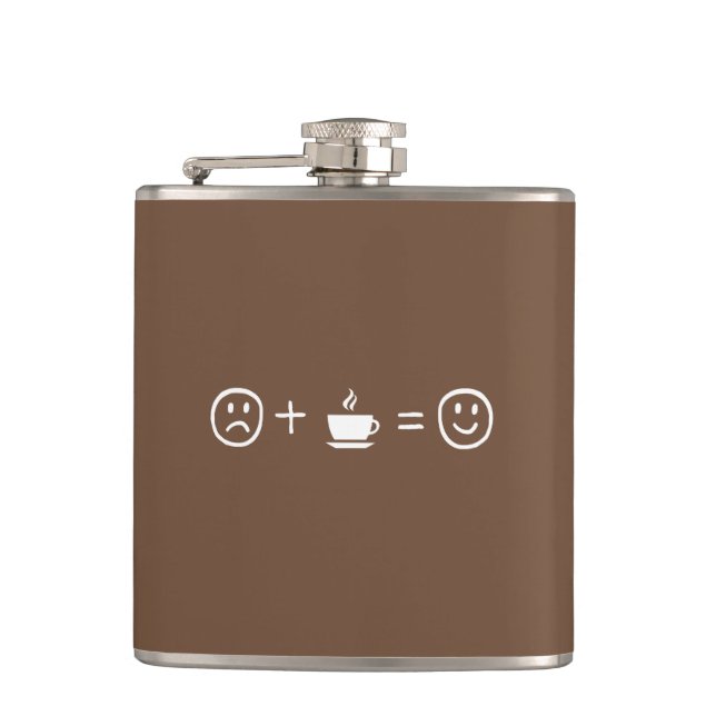Coffee Makes You Happy Hip Flask (Front)