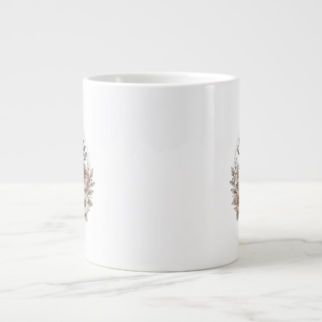 Coffee Mamas Caffeinated with Love – Aesthetic Flo Large Coffee Mug (Front)
