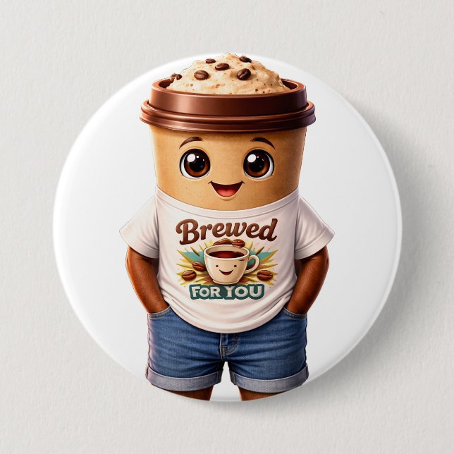 Coffee Man – Fun Design for True Caffeine Kings 7.5 Cm Round Badge (Front)