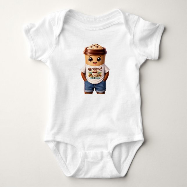 Coffee Man – Fun Design for True Caffeine Kings Baby Bodysuit (Front)