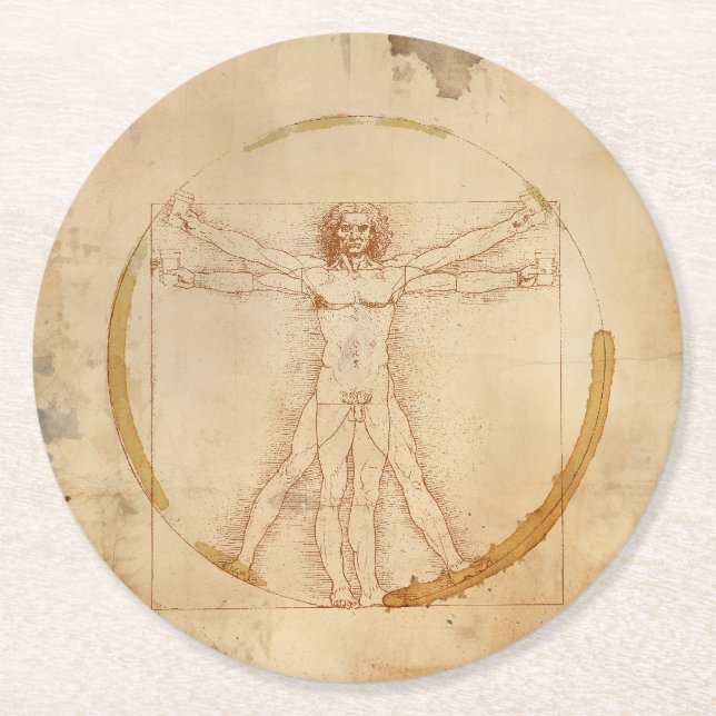 Coffee Man Round Paper Coaster (Front)