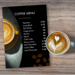 Coffee Menu Black List Logo Coffee Shop