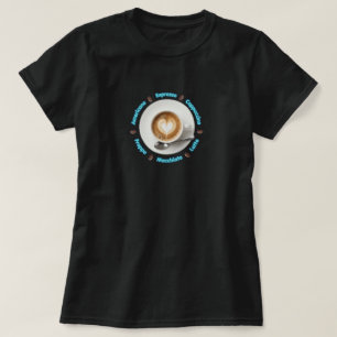 Coffee Milk Heart Design t-shirt