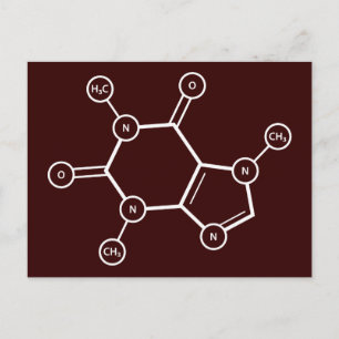 coffee molecule (colour customisable) postcard