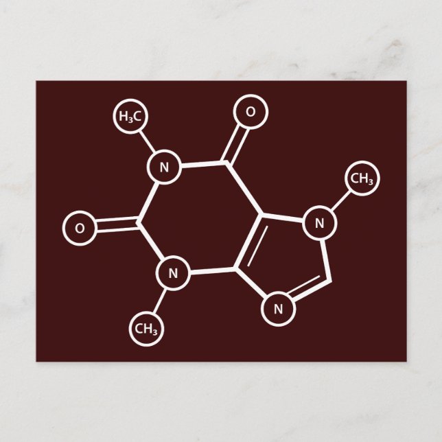 coffee molecule (colour customisable) postcard (Front)