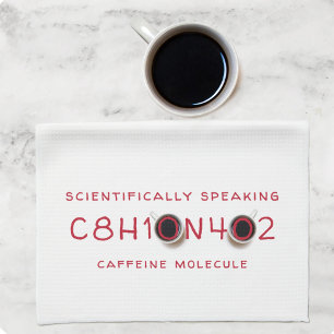 Coffee Molecule Formula Tea Towel