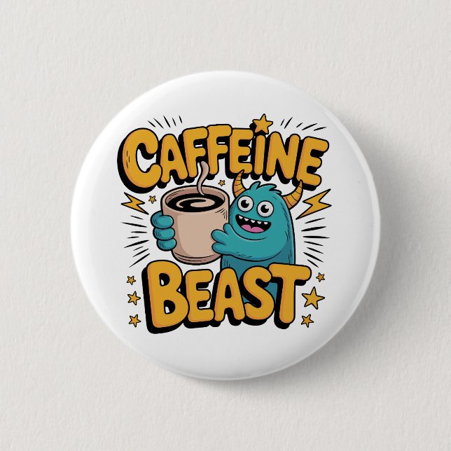 Coffee Monster 6 Cm Round Badge (Front)