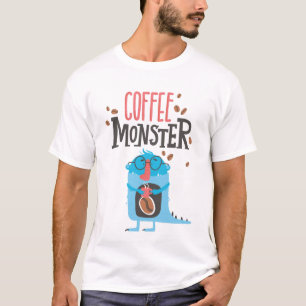 Coffee Monster Funny Simple Modern Cute T-Shirt