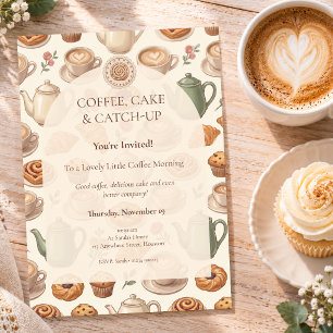 Coffee Morning Catch Up Watercolor Invitation